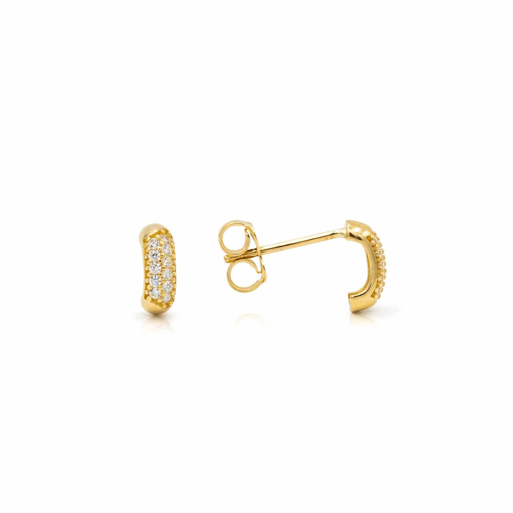 
                      
                        EAR-14K 14k Yellow Pave CZ Oval Mini Hoop Stud Earrings
                      
                    