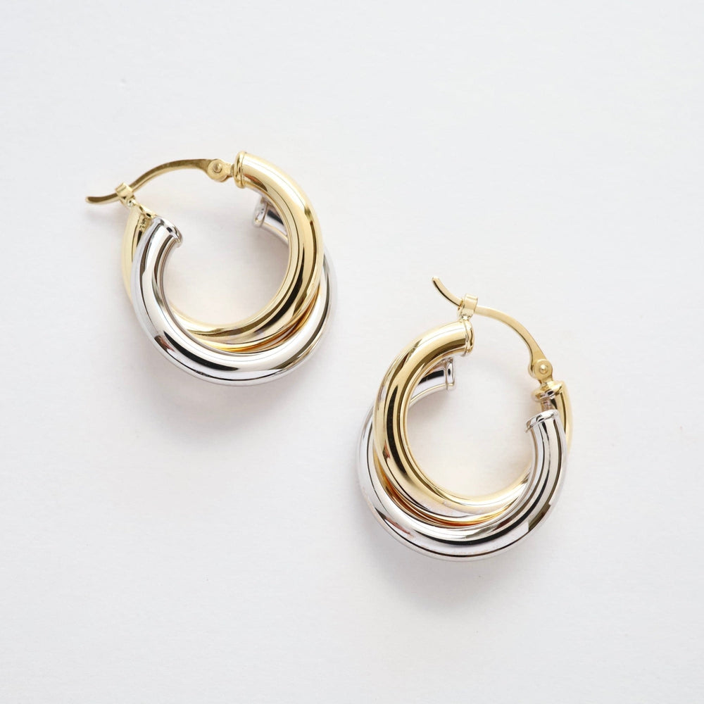 
                      
                        EAR-14K 14k Yellow & White Gold Double Tube Hoop
                      
                    