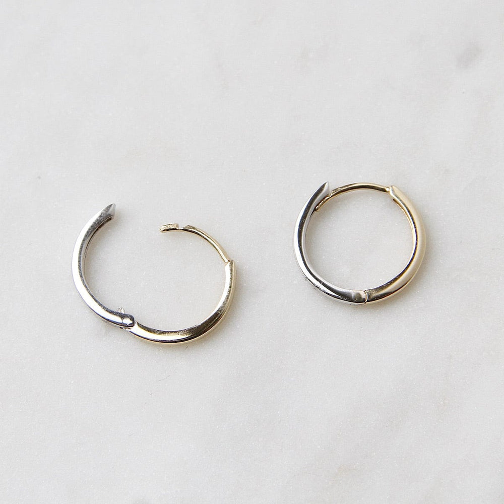 
                      
                        EAR-14K 14k Yellow & White Gold Thin Two Tone Huggies
                      
                    