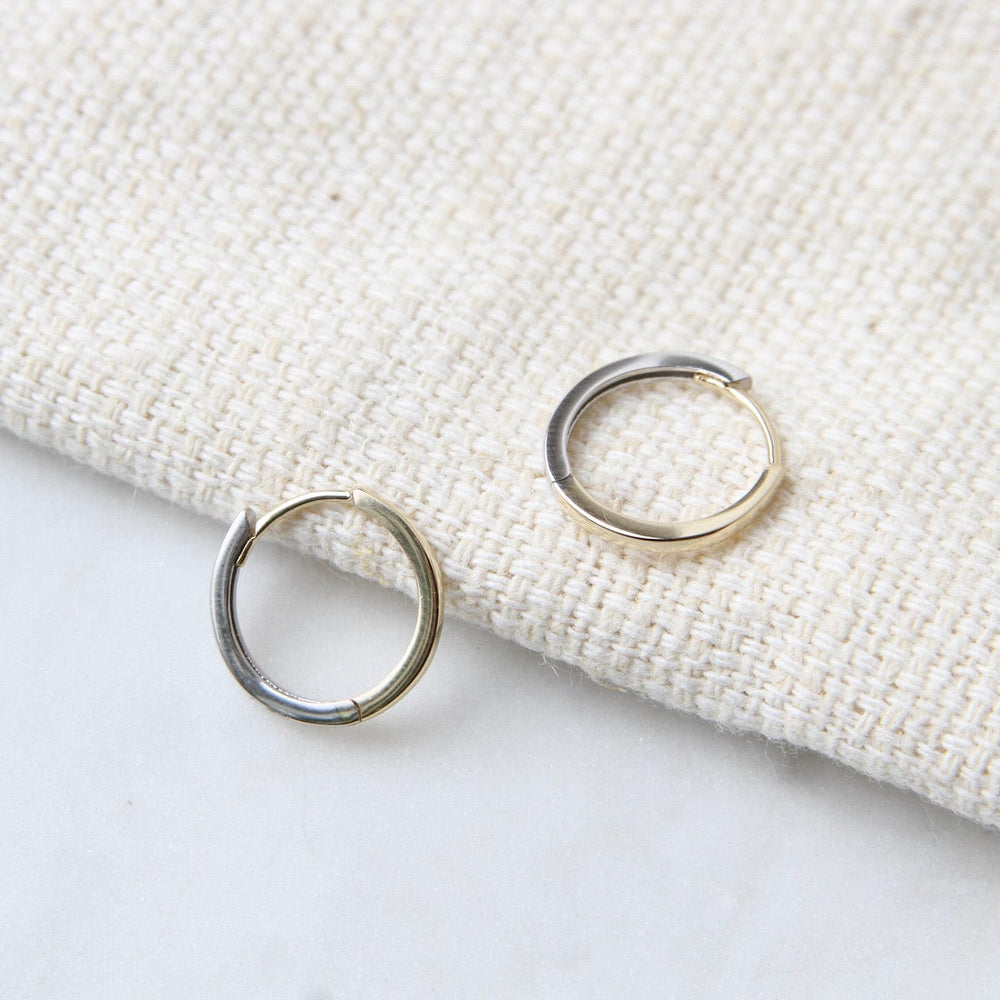 
                      
                        EAR-14K 14k Yellow & White Gold Thin Two Tone Huggies
                      
                    