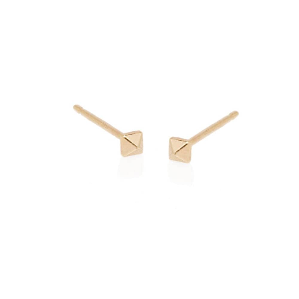 EAR-14K 14K YG BABY SPIKE STUD EARRINGS - 2MM