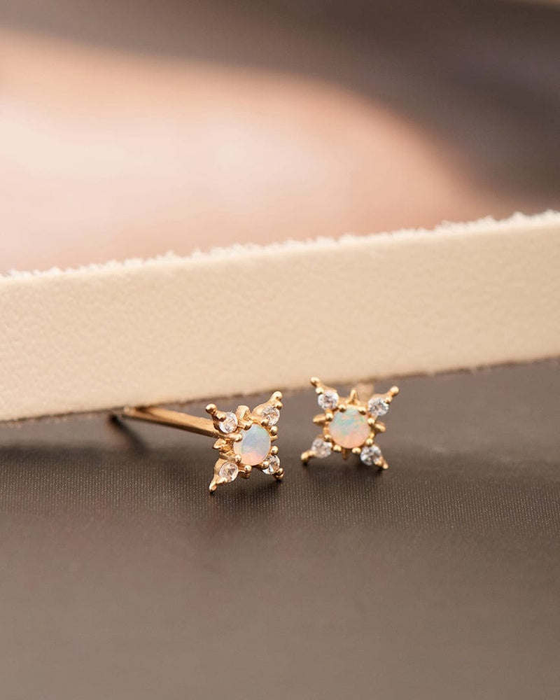 
                      
                        EAR-14K 14kt Gold Opal and White Sapphire Star Stud Earring
                      
                    