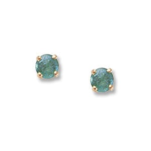 Load image into Gallery viewer, EAR-14K 4MM Emerald Post Earring
