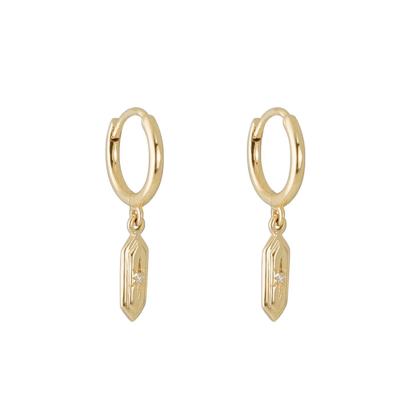 EAR-14K Astra Hexa Diamond Clicker Earrings