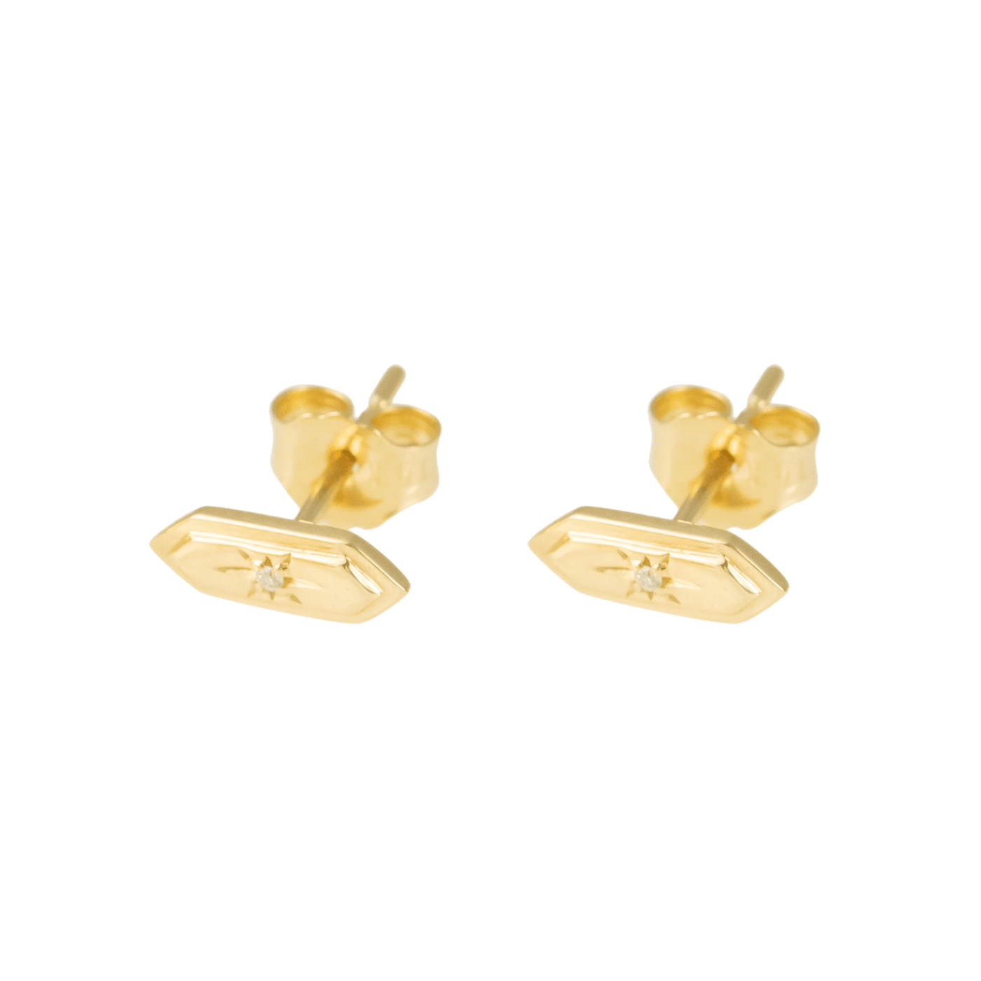 EAR-14K Astra Hexa Diamond Studs