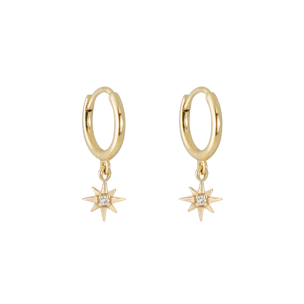 EAR-14K Astra Star Clicker Hoops