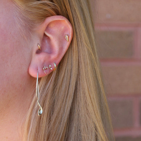 EAR-14K Be-Leaf Drop Earrings