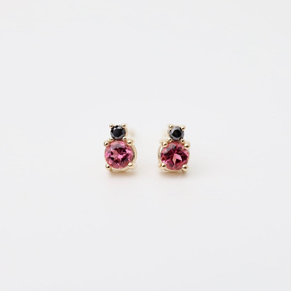 
                      
                        EAR-14K Black Diamond Pink Tourmaline Linga Studs
                      
                    