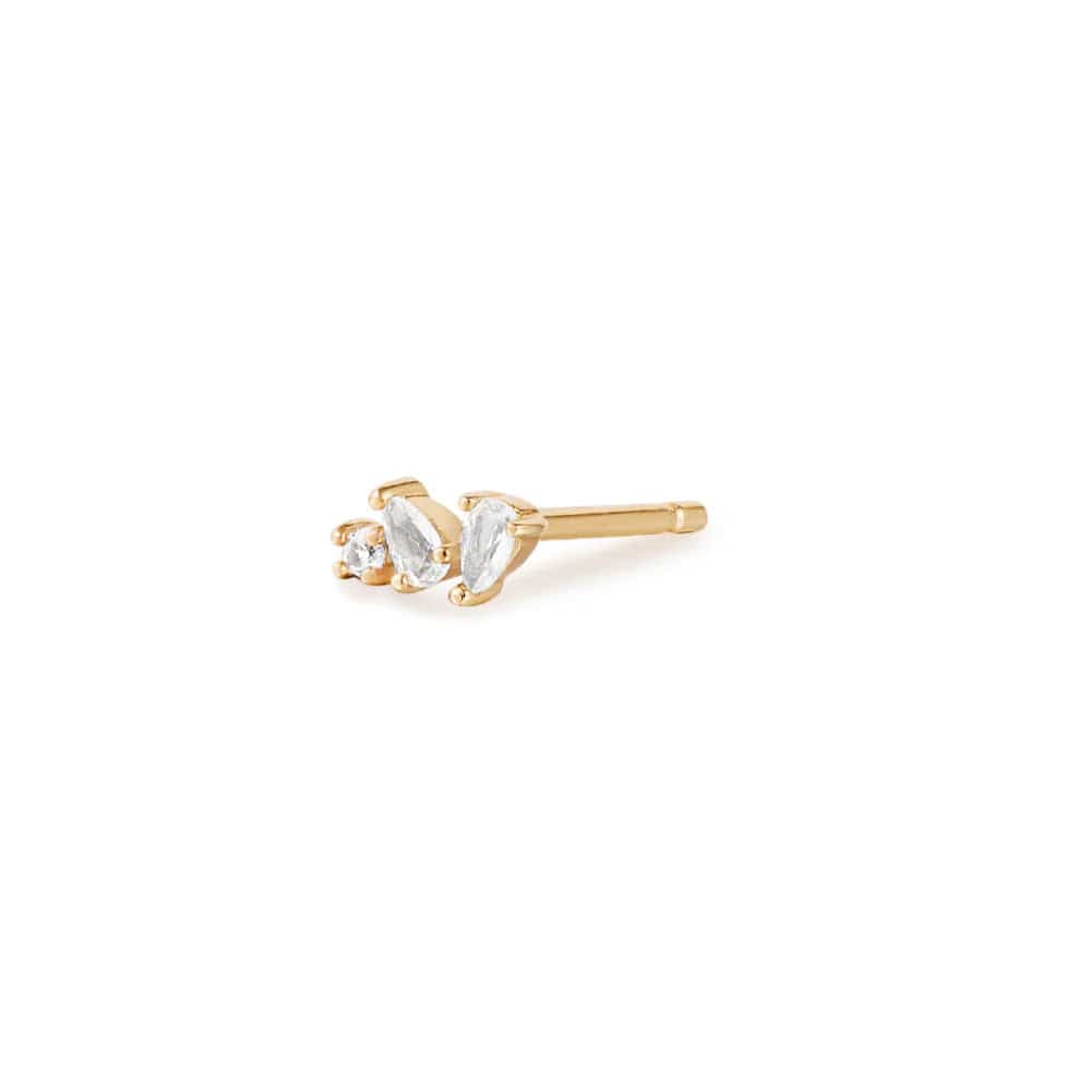 
                      
                        EAR-14K Cami Pear & Round White Sapphire Stud Earring - SOLD AS A SINGLE
                      
                    