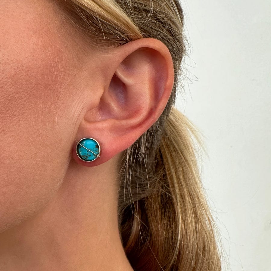 EAR-14K Captured Sierra Turquoise Stud Earrings