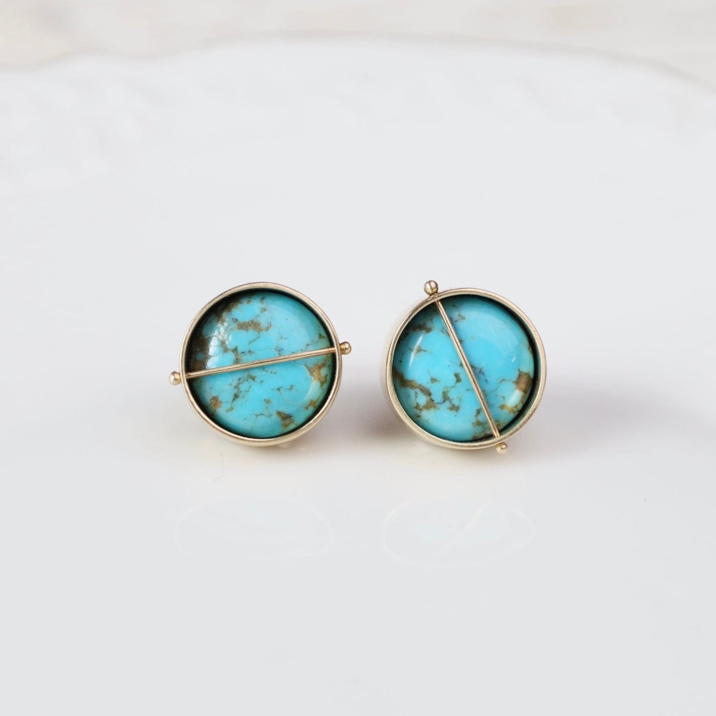 EAR-14K Captured Sierra Turquoise Stud Earrings