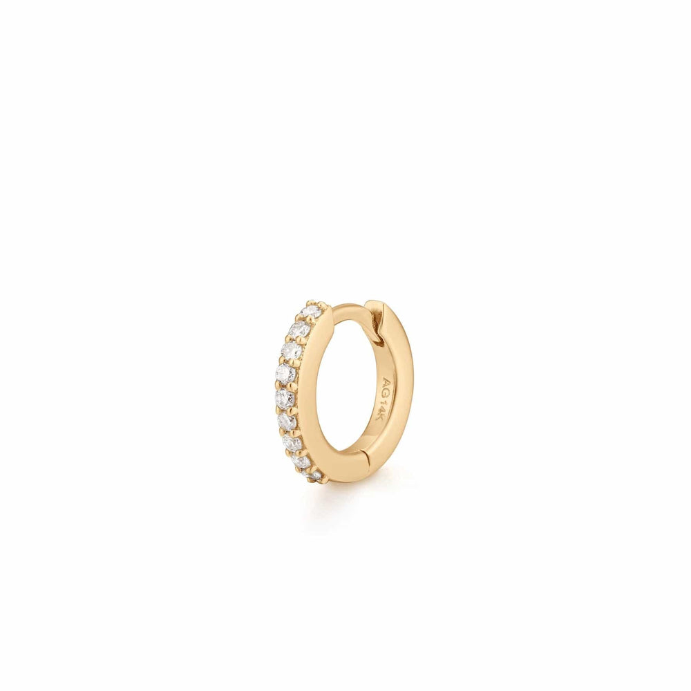 EAR-14K Carly Mini Diamond Huggie Hoop - Single