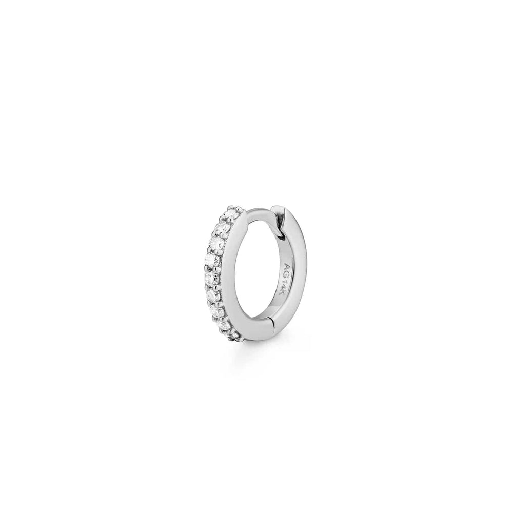 
                      
                        EAR-14K Carly White Gold Single Mini Diamond Huggie Hoop - SOLD AS A SINGLE
                      
                    