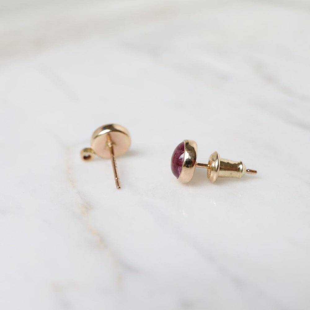 
                      
                        EAR-14K Cosmos Studs - Pink Tourmaline & White Diamond
                      
                    