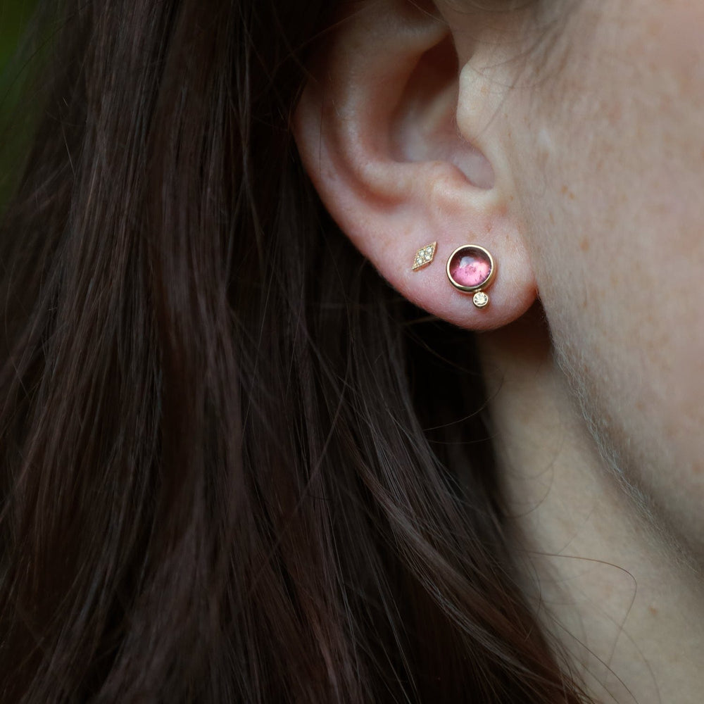 
                      
                        EAR-14K Cosmos Studs - Pink Tourmaline & White Diamond
                      
                    