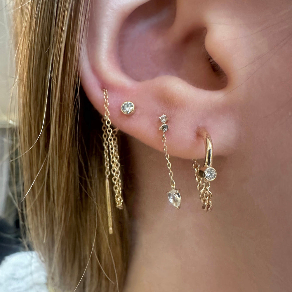 
                  
                    EAR-14K Dewdrop 14k Pear & Round White Sapphire Drop Stud - SOLD AS A SINGLE
                  
                