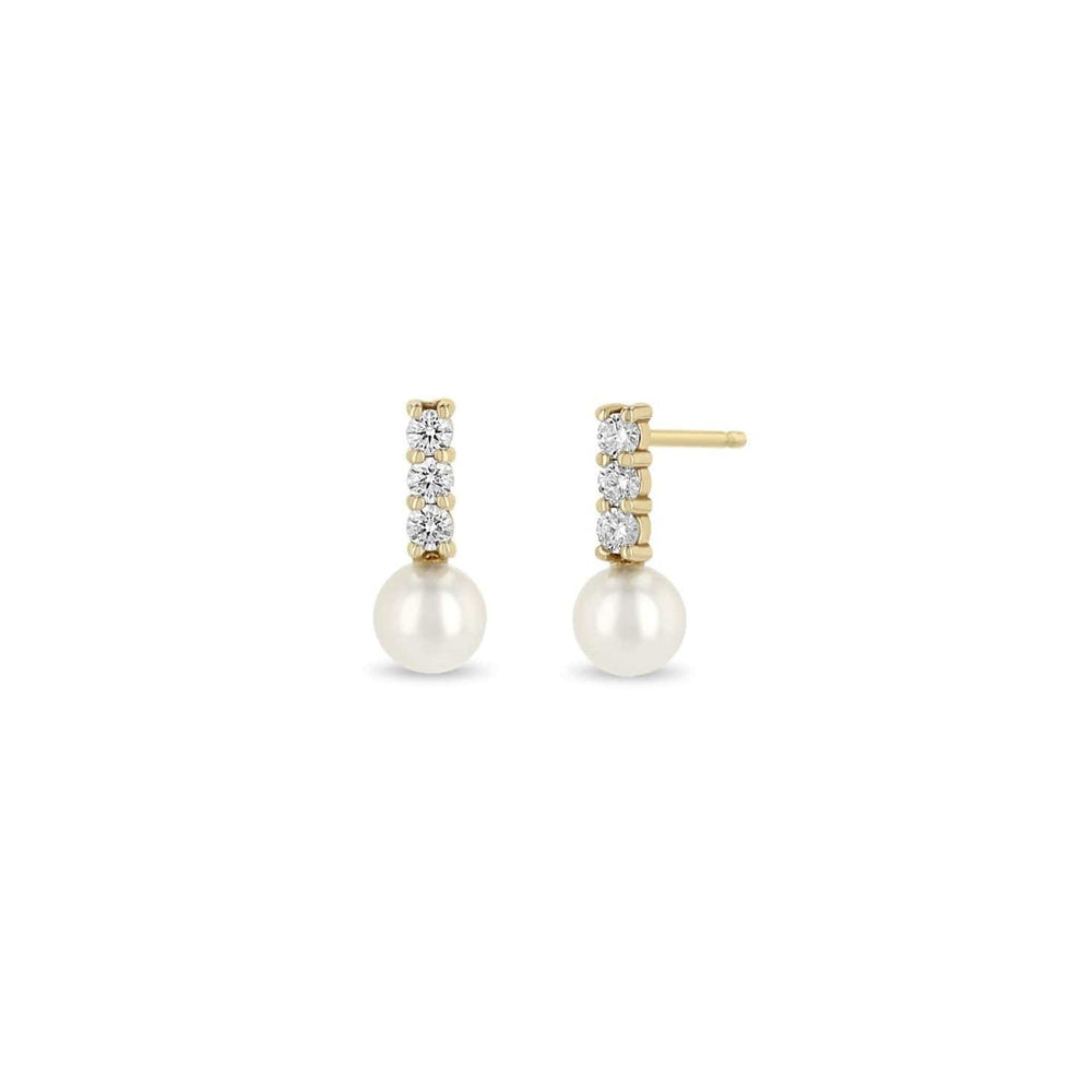 
                      
                        EAR-14K Diamond Bar & Pearl Drop Earrings
                      
                    