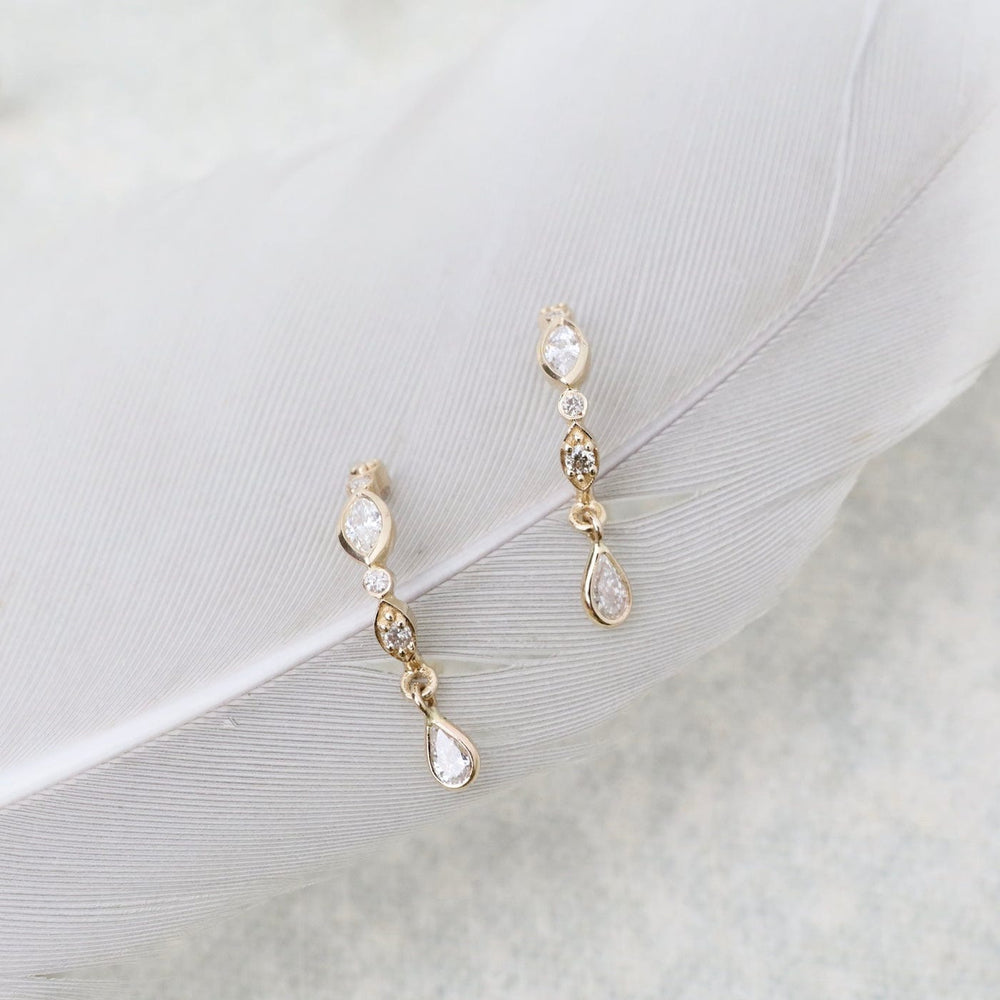 
                      
                        EAR-14K Diamond Hoop & Dangling Diamond Earrings
                      
                    