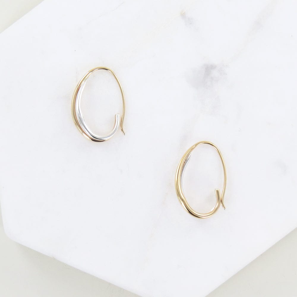 EAR-14K Duo Hoop Earring in Silver & Gold