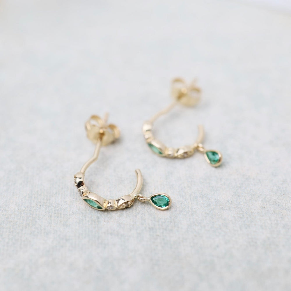 
                      
                        EAR-14K Emeralds & Diamonds Hoop Earrings
                      
                    