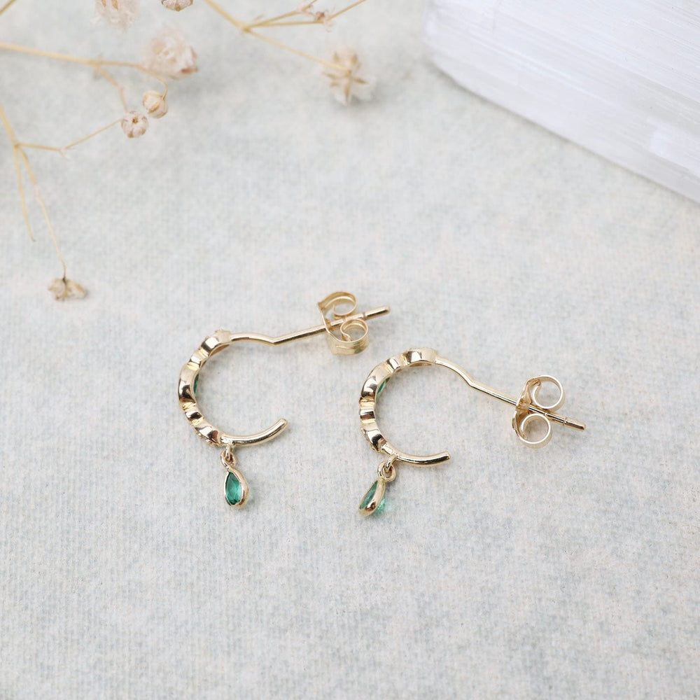 
                      
                        EAR-14K Emeralds & Diamonds Hoop Earrings
                      
                    