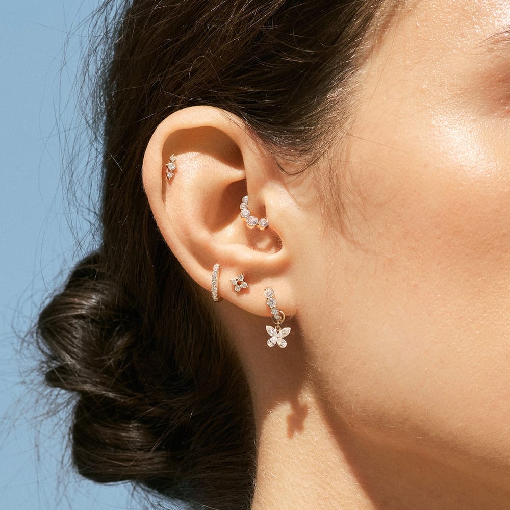 EAR-14K Fiora Floral Lab Grown Diamond Stud Earrings