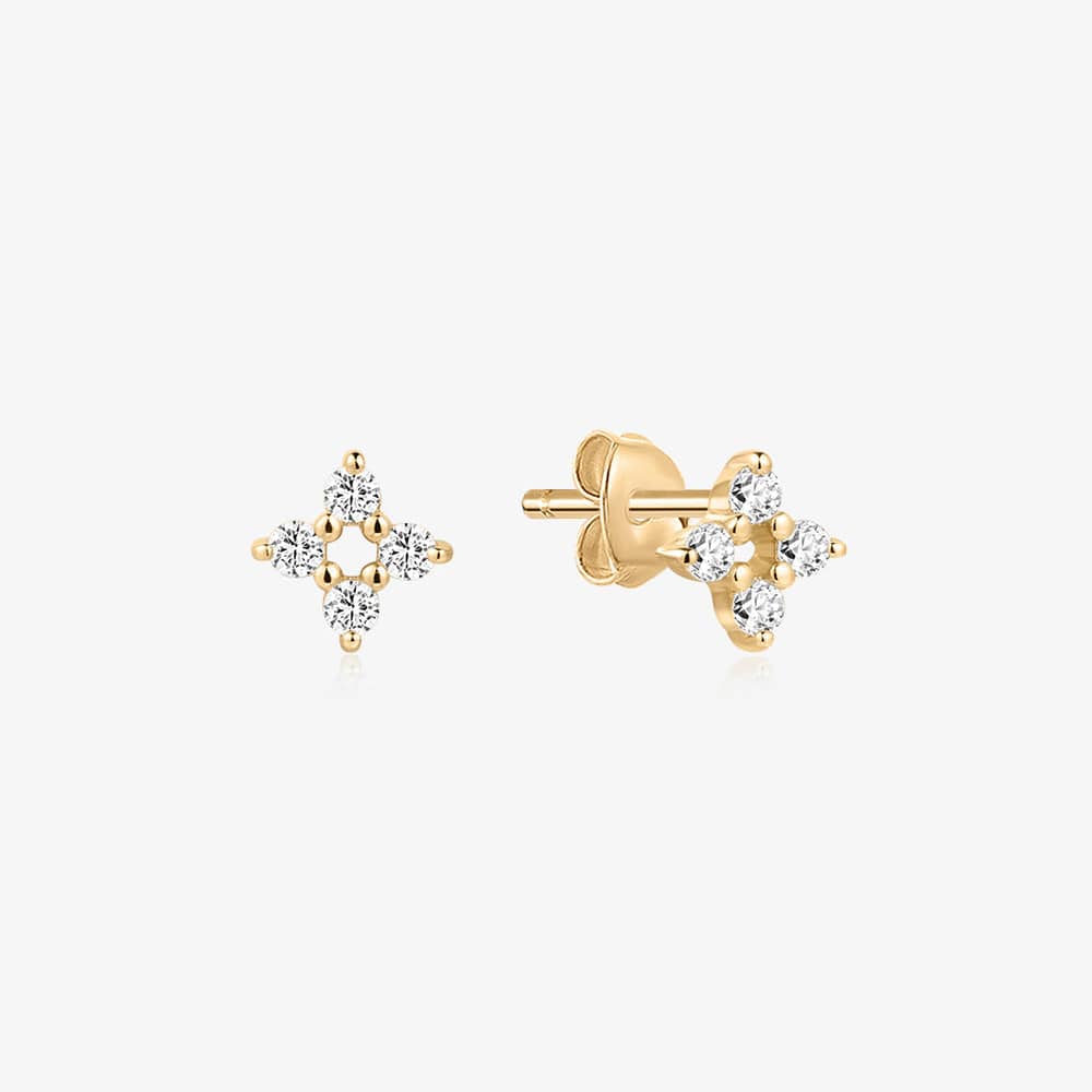 EAR-14K Fiora Floral Lab Grown Diamond Stud Earrings