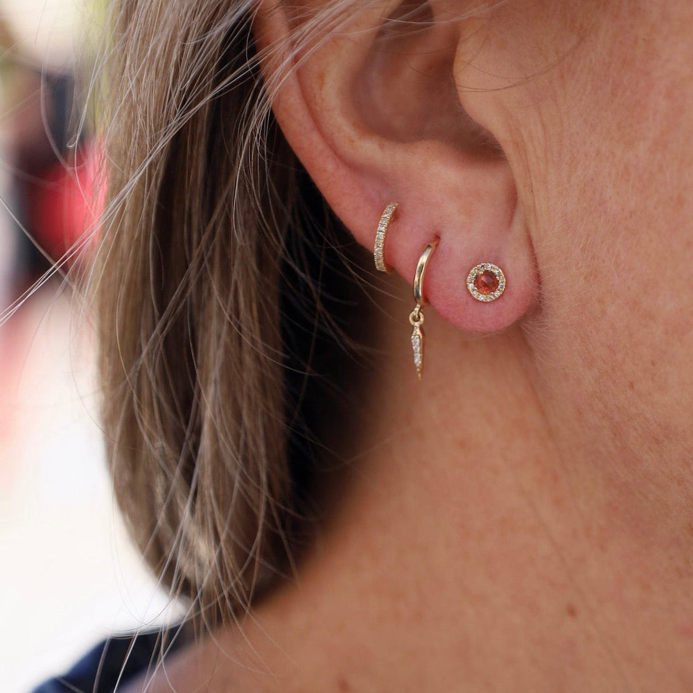 
                      
                        EAR-14K Garnet with White Diamond Halo Post Earrings
                      
                    