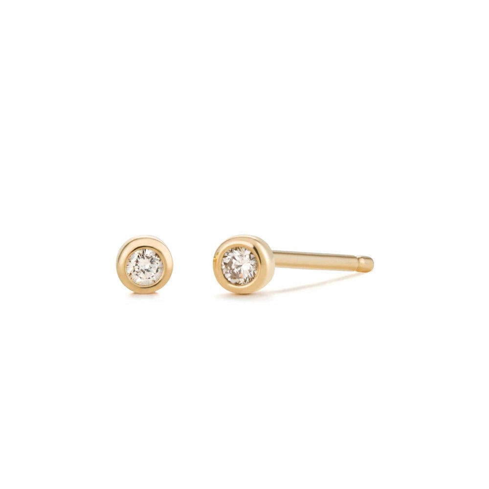 EAR-14K GERI  Bezel Diamond Studs