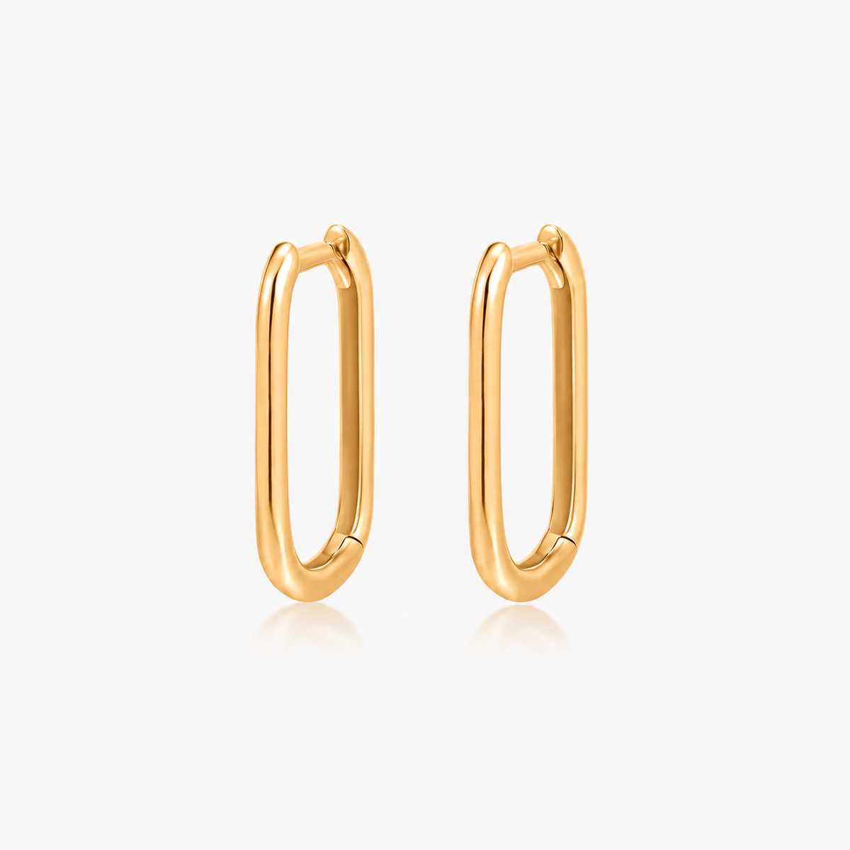 EAR-14K Imogen Paper Clip Oblong Huggie Hoops