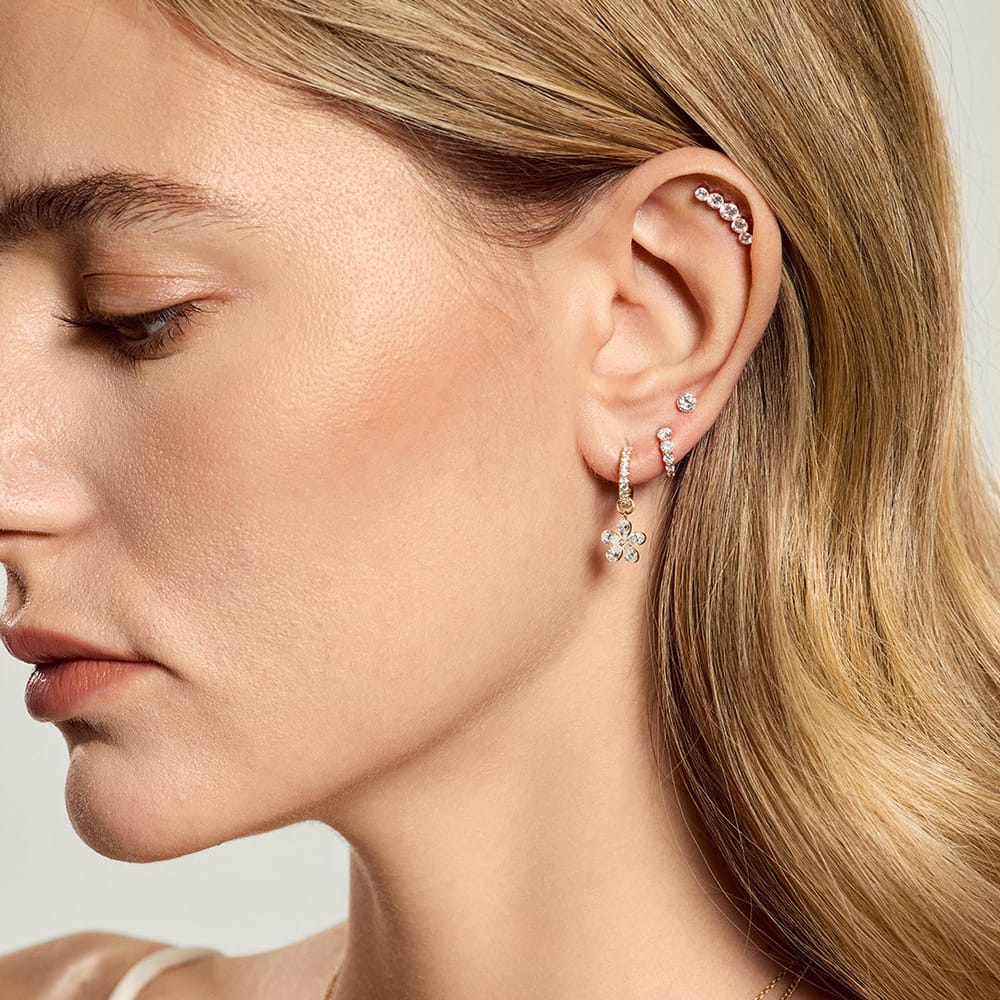 EAR-14K Lizzo Graduated Lab Grown Diamond Huggie Hoop Earrings