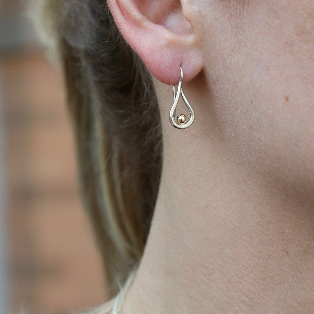 
                      
                        EAR-14K Mana Earrings in Sterling Silver with Gold Ball
                      
                    