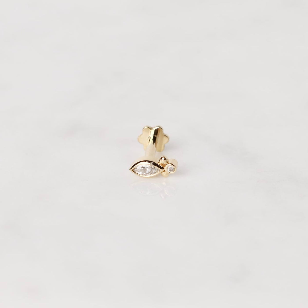 EAR-14K MARQUISE DIAMOND PIERCING (Single Earring)