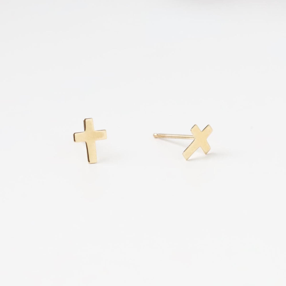 
                      
                        EAR-14K Medium 14k Yellow Gold Simple Cross Post Earring
                      
                    