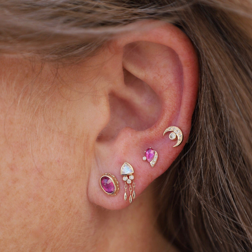 
                      
                        EAR-14K One of a Kind Pink Ruby Eye Earring - SOLD AS A SINGLE
                      
                    