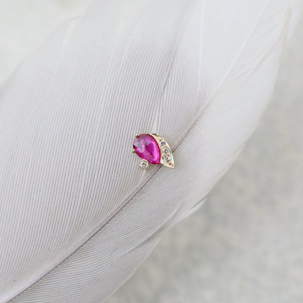 
                      
                        EAR-14K One of a Kind Pink Ruby Eye Earring - SOLD AS A SINGLE
                      
                    