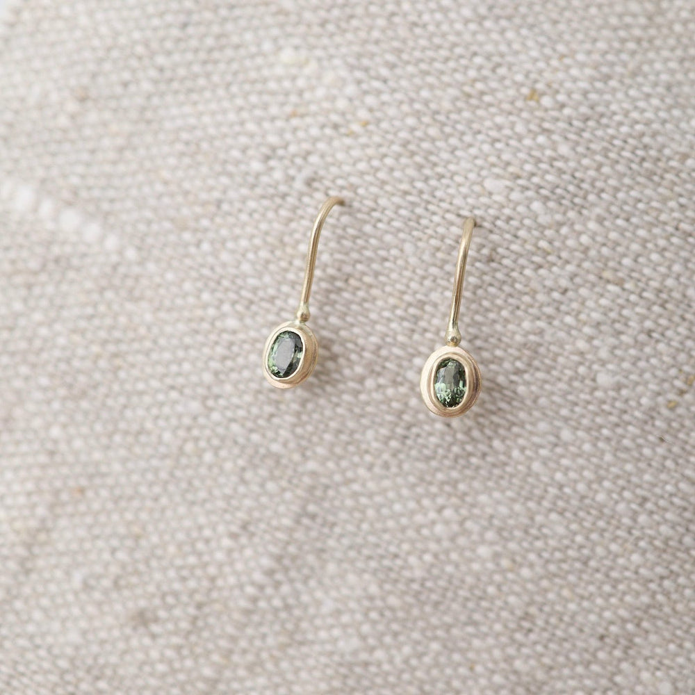 
                      
                        EAR-14K Oval Green Sapphire Drop Earrings
                      
                    