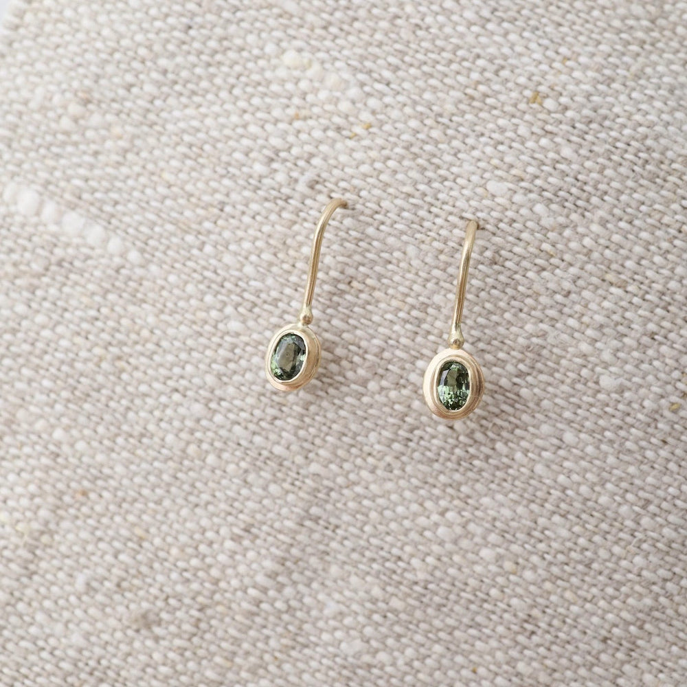 
                      
                        EAR-14K Oval Green Sapphire Drop Earrings
                      
                    