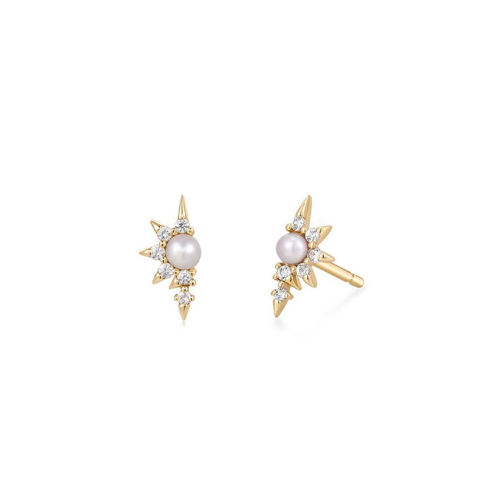 
                      
                        EAR-14K Pearl & White Sapphire Stud Earrings
                      
                    