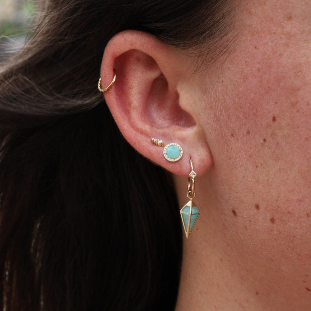 
                      
                        EAR-14K Rose Cut Amazonite Center & Diamond Post Earrings
                      
                    