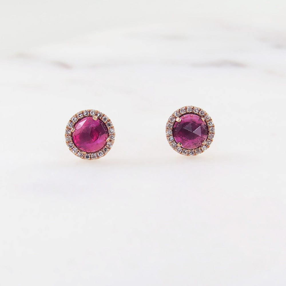 
                      
                        EAR-14K Rose Cut Pink Tourmaline Earrings - 14K Rose Gold
                      
                    