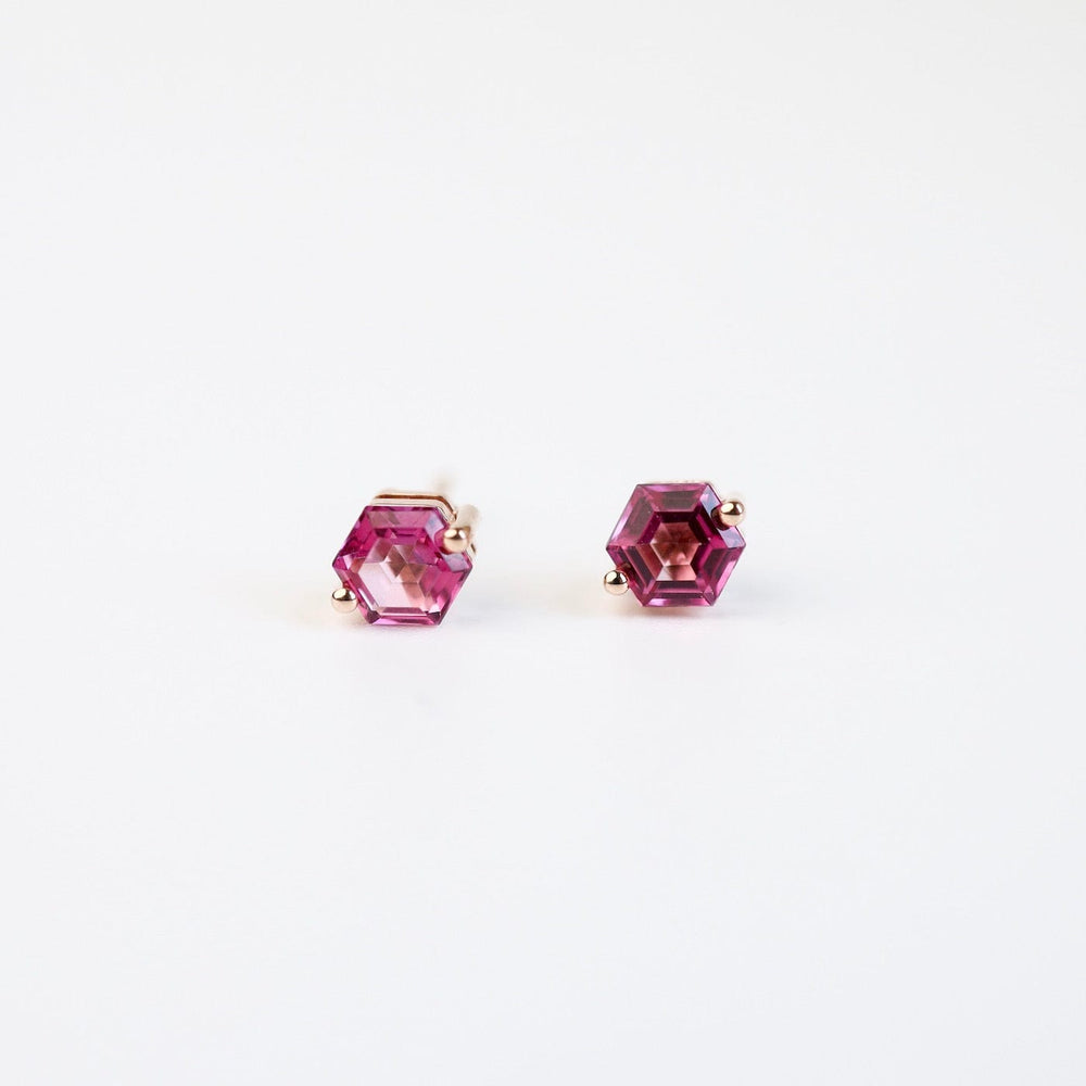 
                  
                    EAR-14K Rose Gold Hexagon Pink Topaz Post Earrings
                  
                