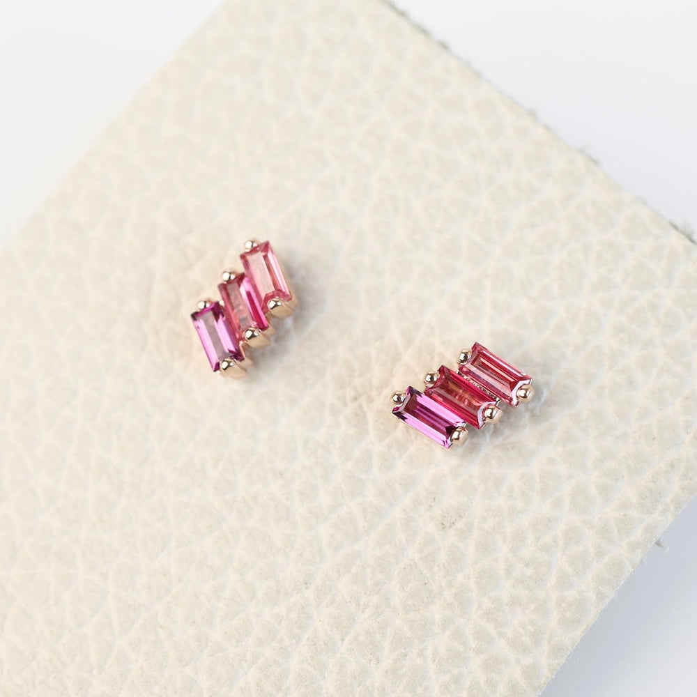 
                  
                    EAR-14K Rose Gold Mixed Pink Baguette Bar Earring
                  
                