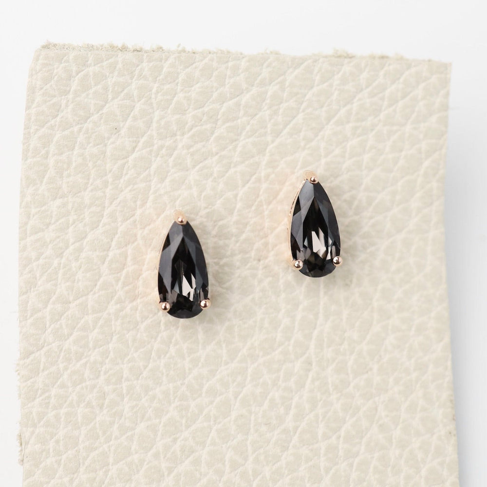 
                  
                    EAR-14K Rose Gold Pear Shaped Black Knight Quartz Post Earrings
                  
                