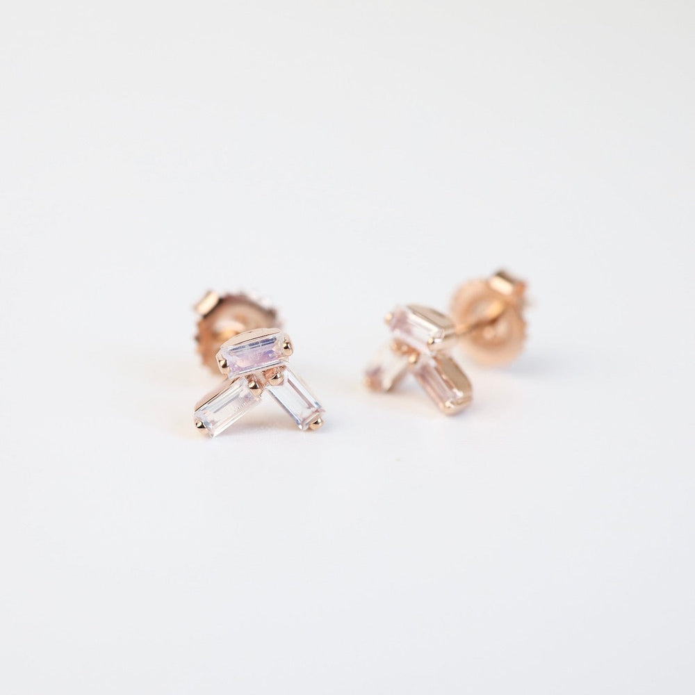 
                  
                    EAR-14K Rose Gold Rainbow Moonstone Baguette Post Earrings
                  
                