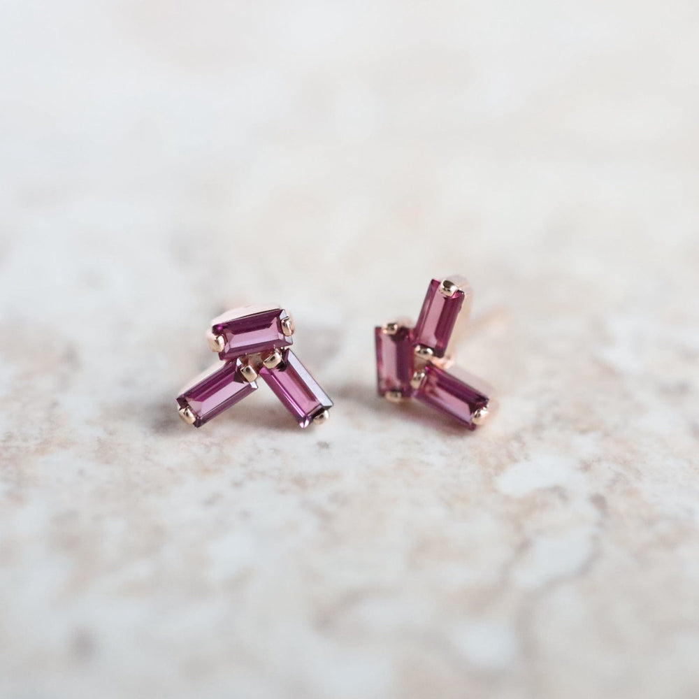 
                  
                    EAR-14K Rose Gold Rhodolite Scattered Baguette Earring
                  
                