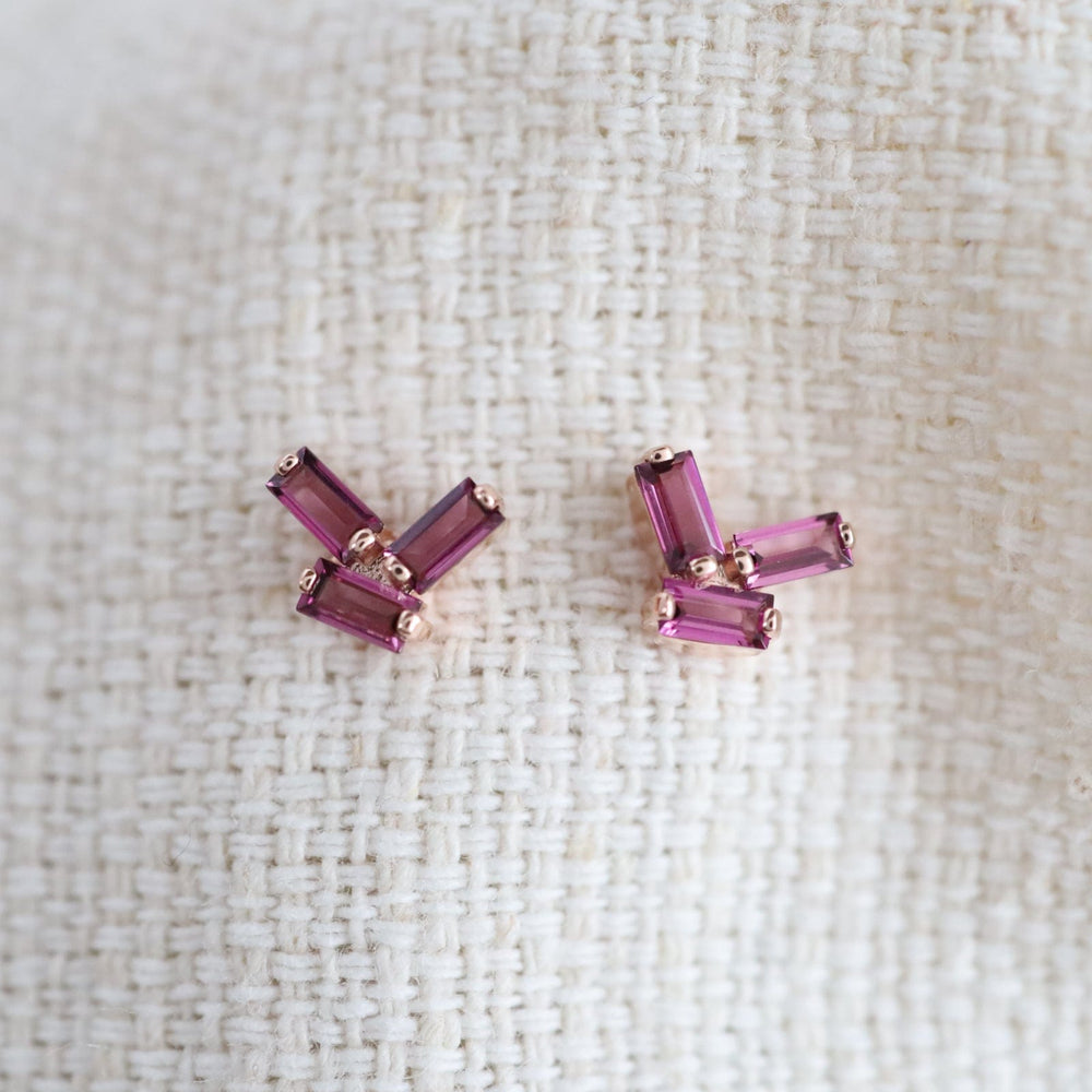 
                  
                    EAR-14K Rose Gold Rhodolite Scattered Baguette Earring
                  
                