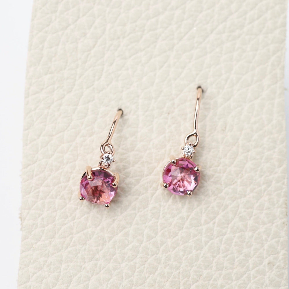 
                  
                    EAR-14K Rose Gold Round Pink Topaz Drop Earrings
                  
                