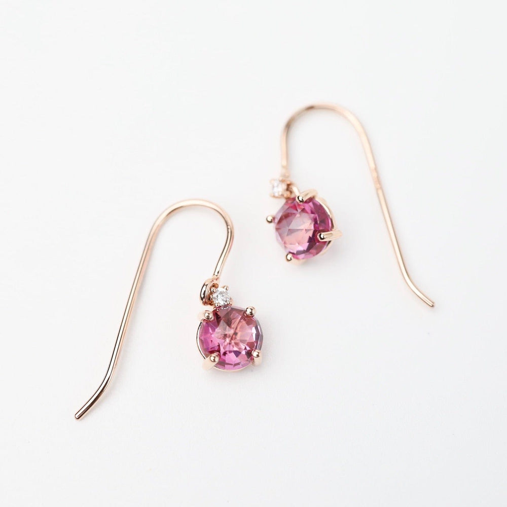 
                  
                    EAR-14K Rose Gold Round Pink Topaz Drop Earrings
                  
                