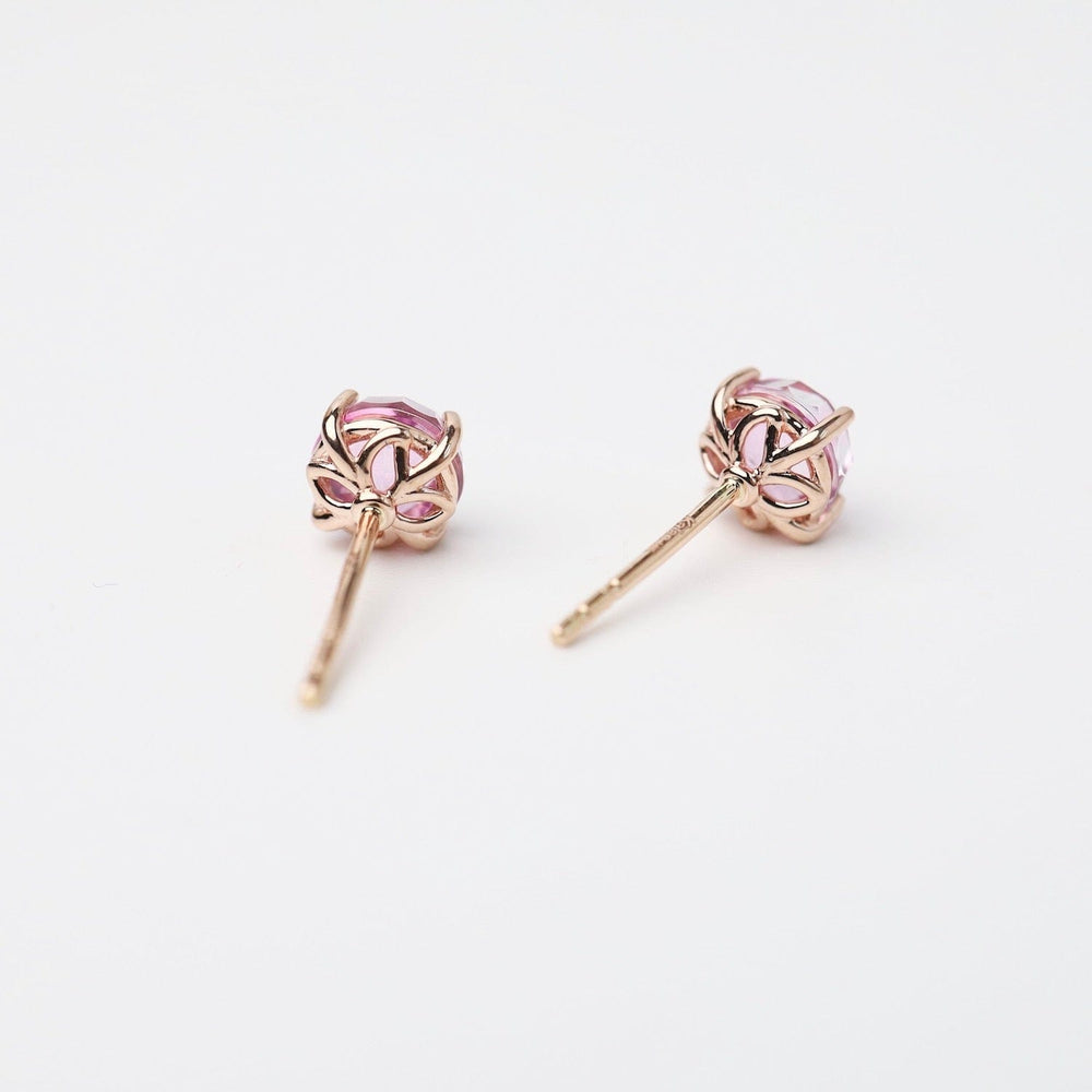 
                  
                    EAR-14K Rose Gold Round Pink Topaz Post Earrings
                  
                